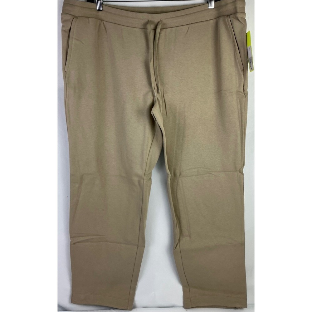 NWT All in Motion Womens 2XL Tan‎ Fleece Lined Lounge Jogger Pants Drawstring